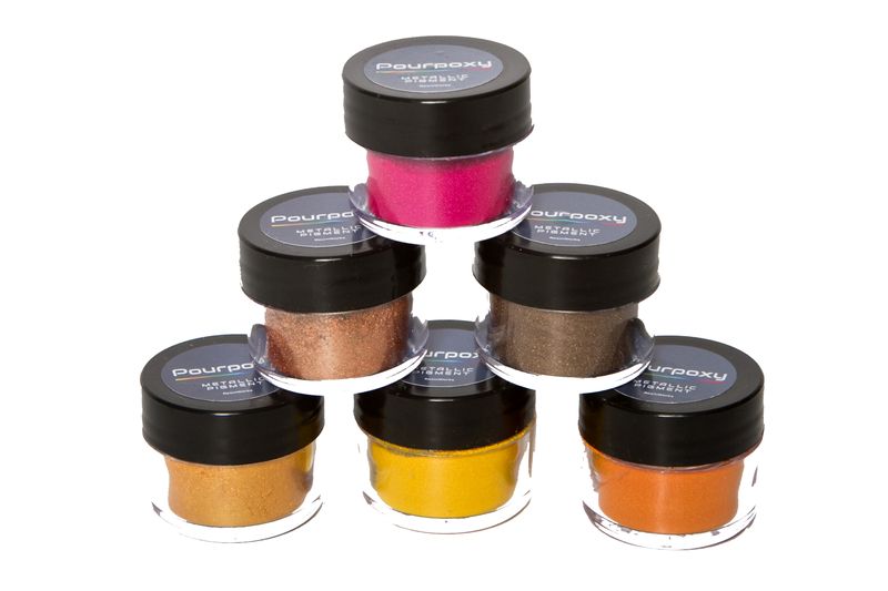 PourPoxy Metallic Pigment -Warm Metals &amp; Sunset Resin Art, River Tables