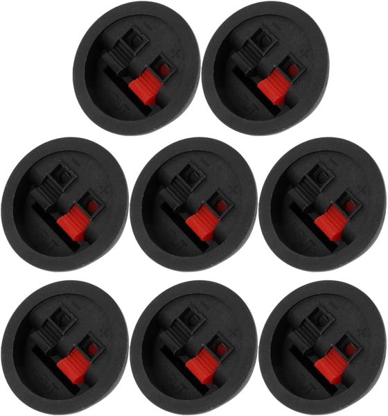 8pcs Speaker Connectors Terminal Clamp Round Express Spring Clip Terminal