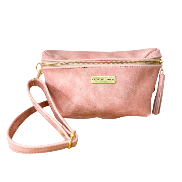 The Leather Crossbody Bag - Dusty Pink