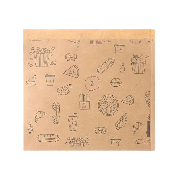 Eco-Friendly Kraft Paper Food Storage Bags - Medium - Brown - 50 Piece