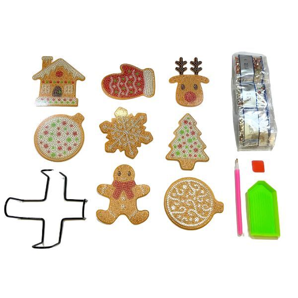 Set of 8 Christmas Diamond Dotting Coaster DIY Kit