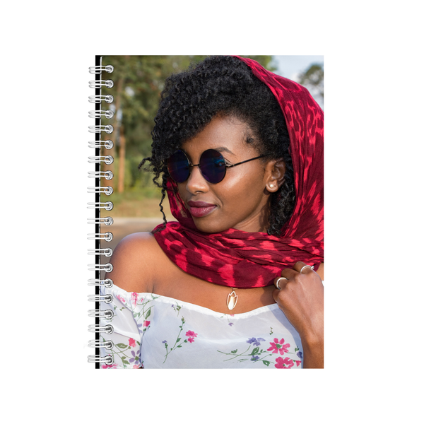 Lady In Red Scarf Notebook - Ideal Gift Idea - Writing Books Notepad Pad