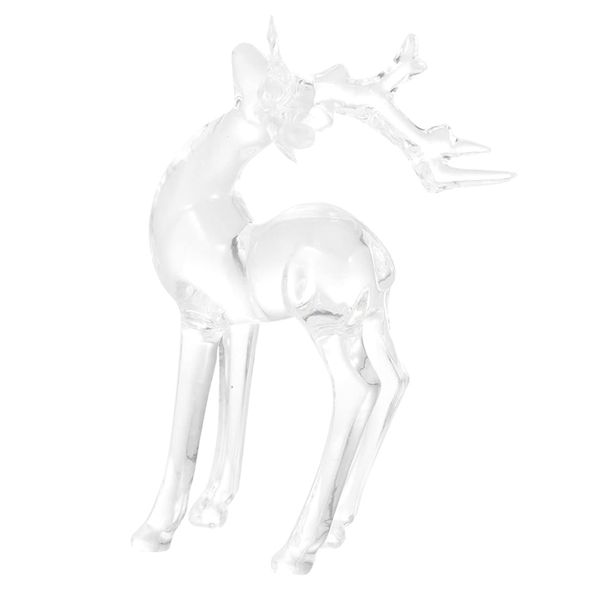 Decor Elegant Curious Glass Reindeer Figurine Ornament - 13cm