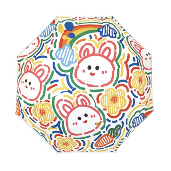 Bea's Choice Kids Automatic Umbrella Rainbow Bunny
