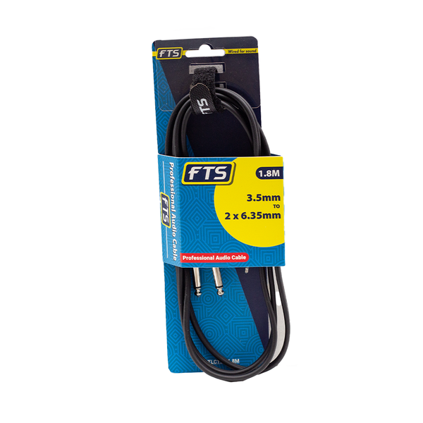 FTS 1.8M 3.5mm St to 2 X6.35mm Jack Cable [TLC172]