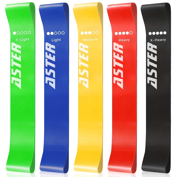 Aster - Rubber Resistance Excercise Bands - Set of 5