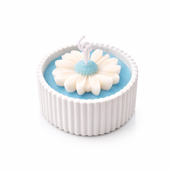 Sandalwood Scented Blue Flower Candle