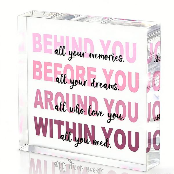 Pink 4x4 Acrylic Sign, Graduation Gift for Her with Memory Quote