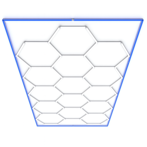 14 Grid Hexagon LED Garage Lights with Colour Frame