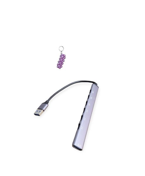 Treqa USB-730 Aluminum 7 Ports USB 3.0 Hub And A Keyholder