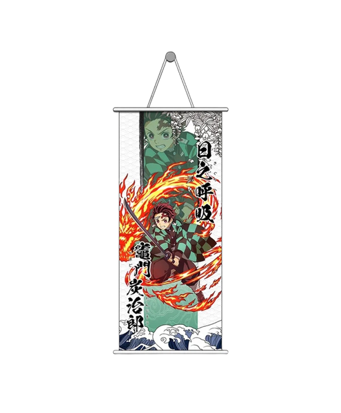 demon slayer tanjiro fire breathing Wall Scroll Poster