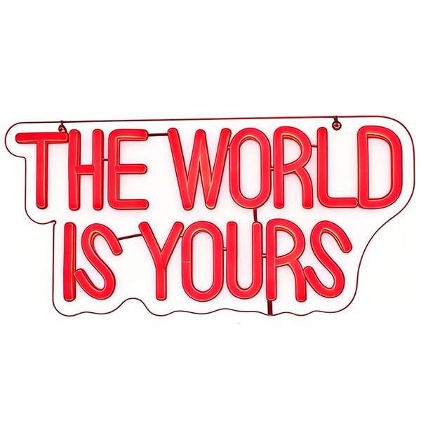 The World is Yours Neon Light Dimmable LED Sign Wall Decor for Game Room