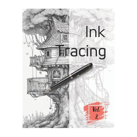 Ink Tracing Coloring Book: Follow the Lines to Reveal Intricate Magical  Treehouses. (Paperback)