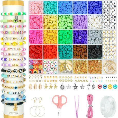 5000 Pcs Preppy Polymer Clay Beads with Charms Kit for Jewelry Making Image