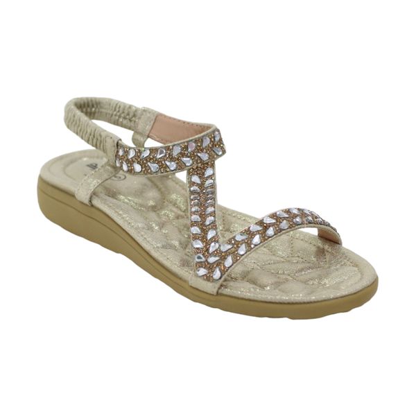 LaMara Paris Rabia One Studded Band Sandal On Flat Unit - Silver