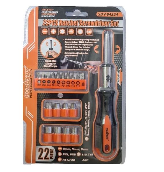 Horusdy Professional Tool 22 Pieces Ratchet Screwdriver Set