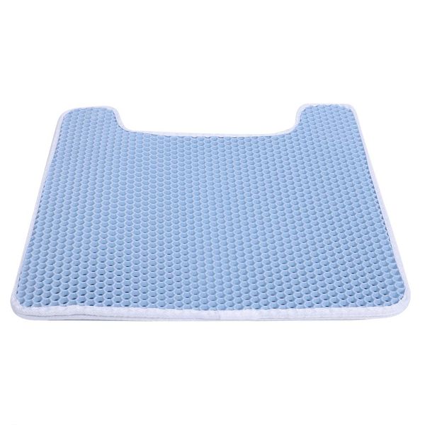 Pet Folding Eva Double Layer U Shape Cat Litter Mat Non-Slip Pad Blue