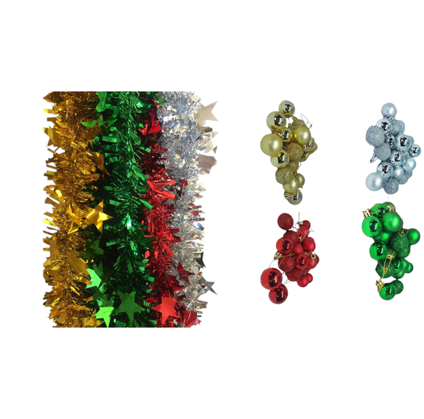 Christmas Decoration Combo | Tinsles and Baubles