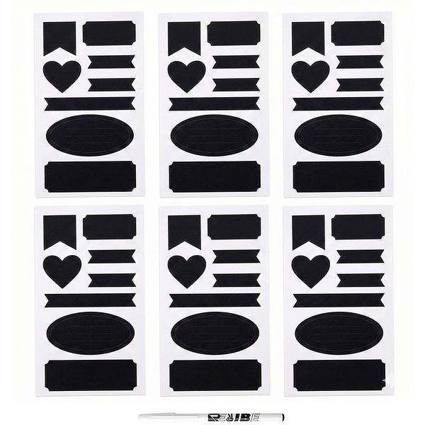 48-Piece Reusable Chalkboard Labels for Home Organization With ReVibe Pen