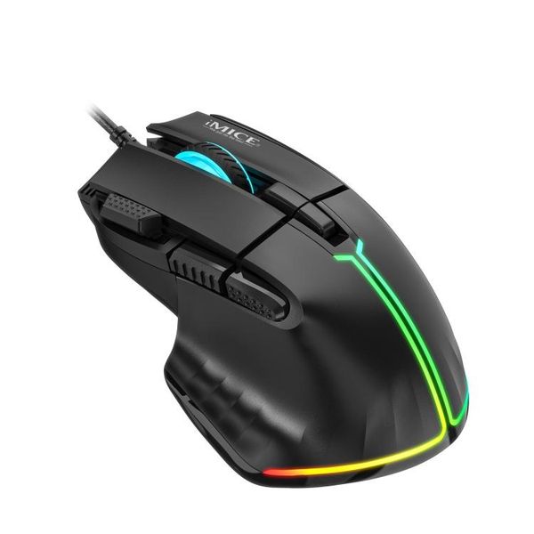 DW iMice Wired Gaming Mouse With Adjustable DPI And RGB Lighting Black-T50