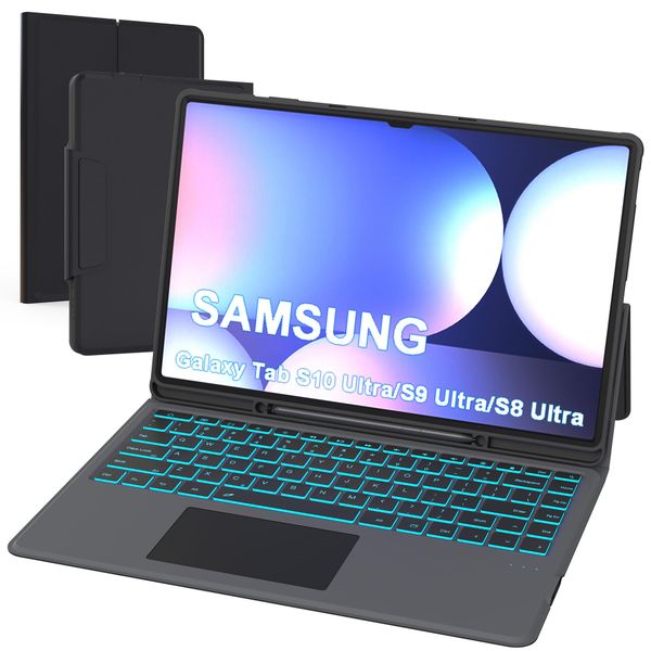 Smart Track Keyboard Case compatible with Samsung Tab S10 Ultra 14.6-Inch