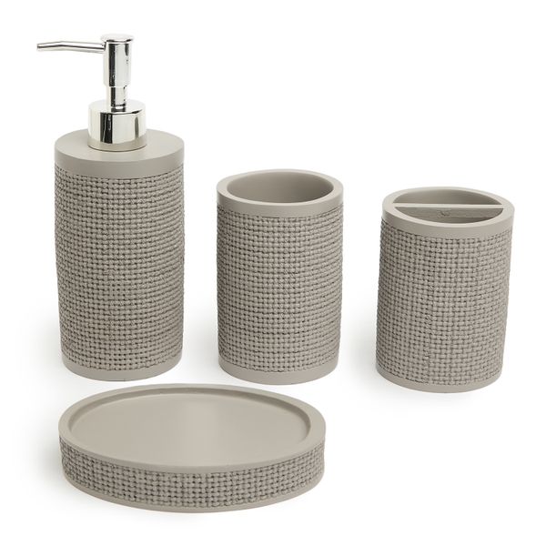 George &amp; Mason - Hatch Resin 4 - Peice Bathroom Accessory Set - Taupe