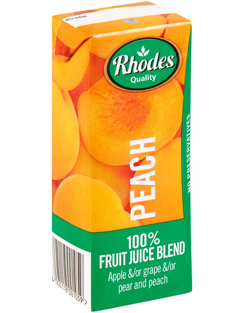 Rhodes 100 Fruit Juice Peach 24 X 200 Ml Shop Today Get It Tomorrow 7550