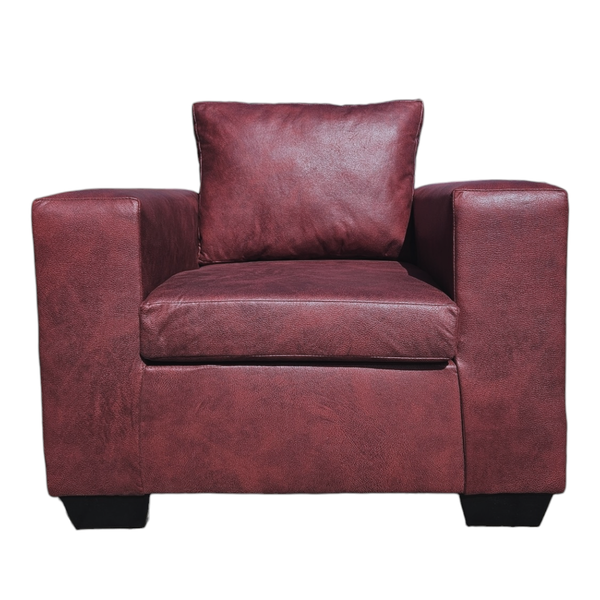 1 Seater Square Arm Sofa Premium Mottle Red