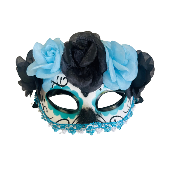 Day Of Dead/Sugar Skull Dress Up Mask with Flowers