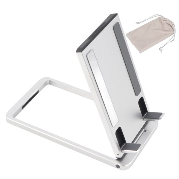 Adjustable Cell Phone Stand Foldable Tablet Computer Phone Holder Silver
