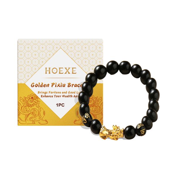 Golden Pixiu Beaded Bracelet