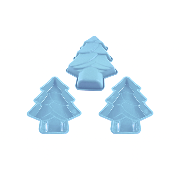 Set of Silicone Christmas Tree Baking Moulds - 14 x 12 x 3cm