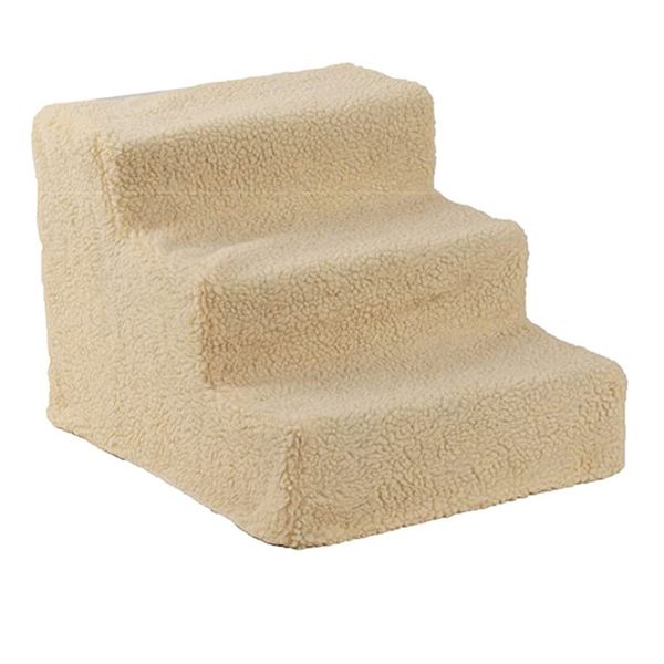 Pet Stairs Detachable Three-Story Staircase Assembly with Plush Cover