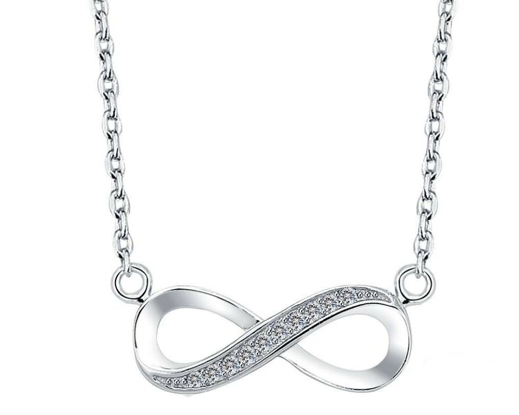 Elegant Love Infinity Necklace in Sterling silver