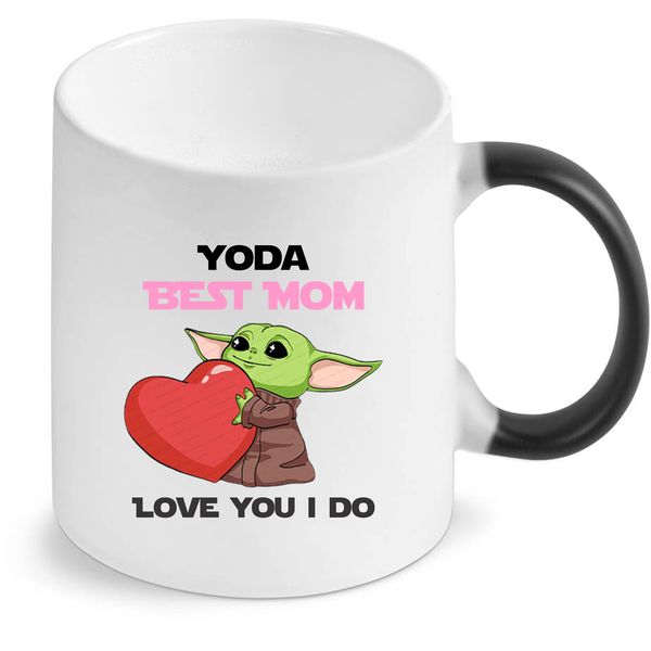 Yoda Best Mom Star Wars Birthday Christmas Magic Colour Changing Mug