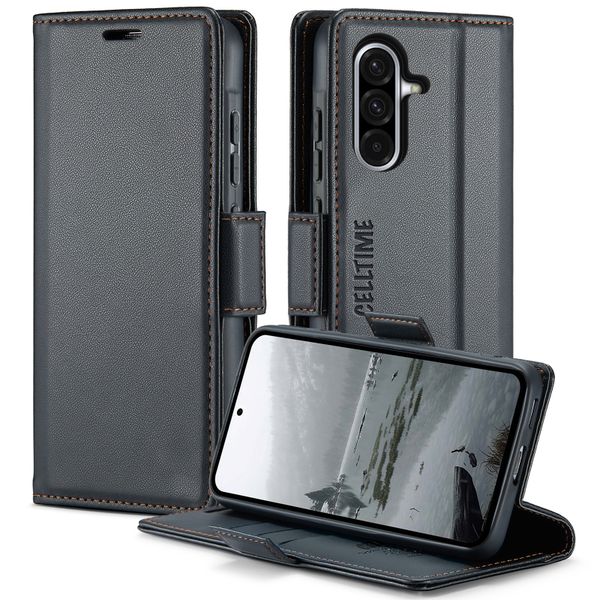 Retro Flip Case Compatible with Galaxy A57 Leather Wallet Cover
