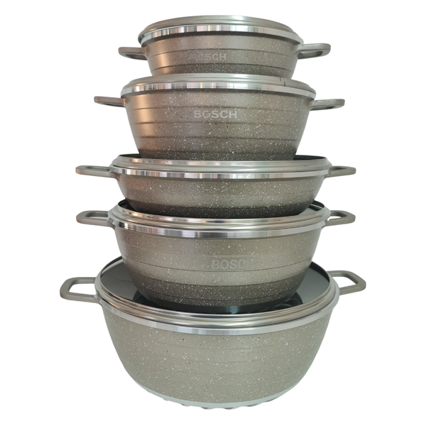 10 Piece Non Stick Pot Set -Black