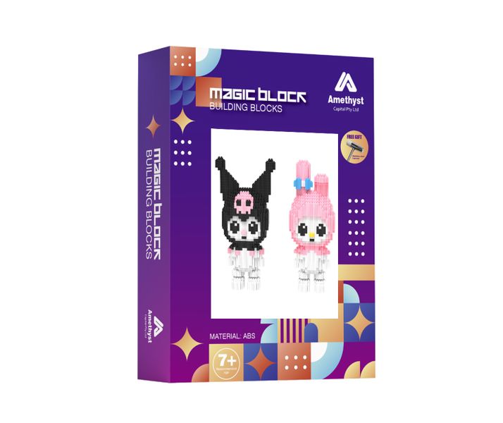 DIY 3D Cartoon Toy - Kurumi and Melody Set Magic Building Blocks 1944 Pcs