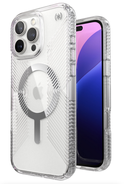 Speck Presidio Perfect Grip MagSafe Case For iPhone 16 PRO MAX - Clear/Chrm