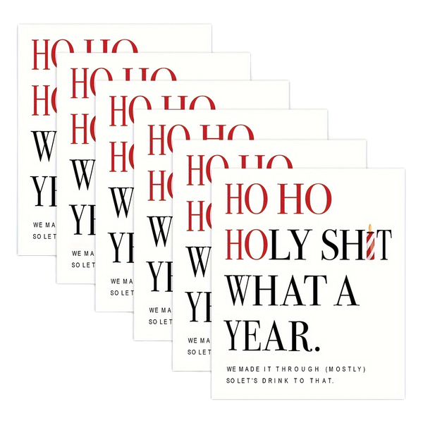 6 Pcs Funny Christmas Wine Bottle Labels - Perfect Holiday Gift