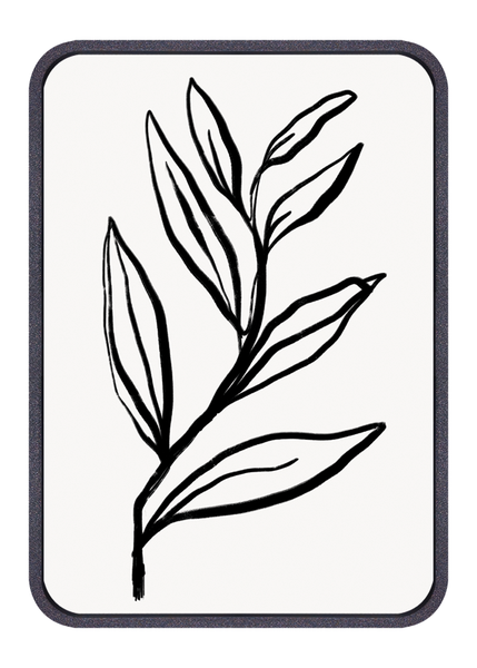 Petal Line Art Wall Art - Black/Grey