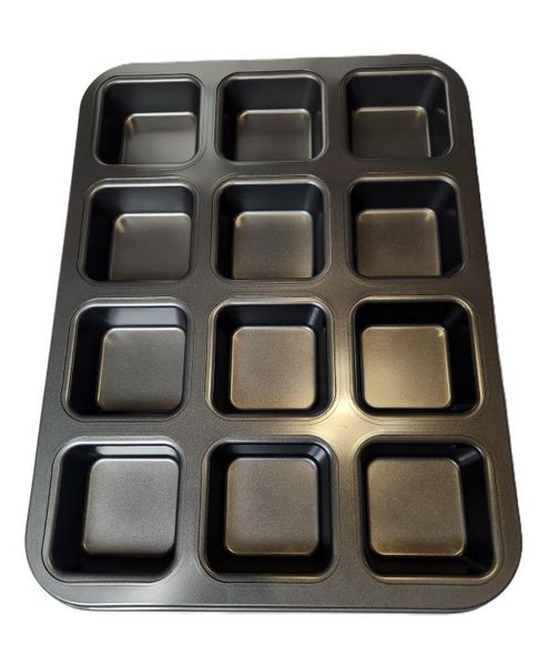 12 Square Muffin Pan / Brownie Pan / Cupcake Pan Non-Stick