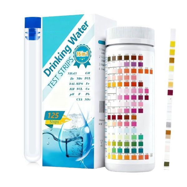 100-Strip 16-in-1 Home Water Test Kit for Well/Tap, pH, Hardness, Chlorine