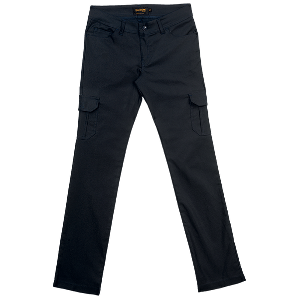 Ladies Stretch Cargo Pants - Black - 30 In