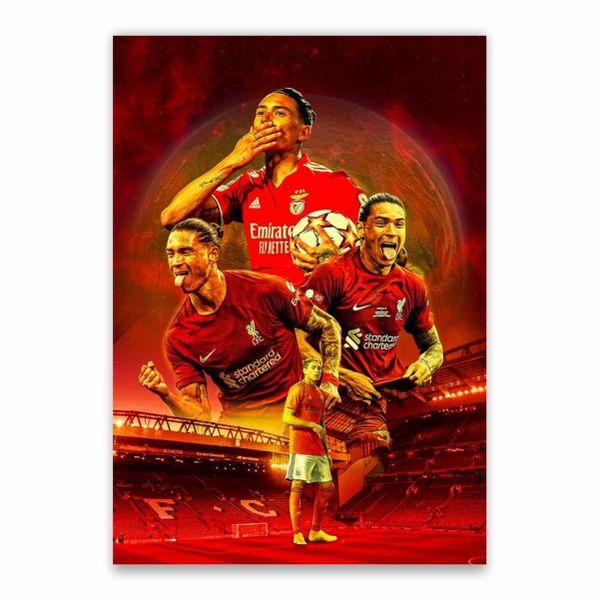 Darwin Nunez Liverpool And Benfica Collage Poster - A1