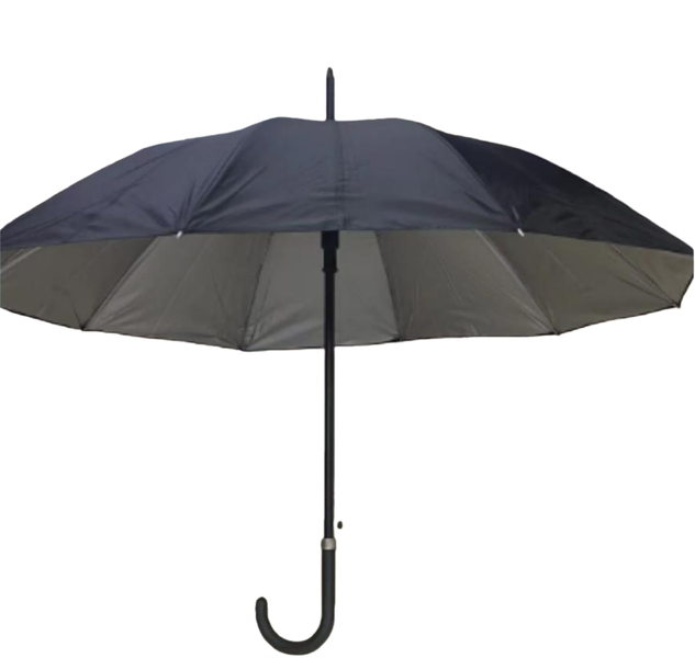 54cm/10K Automatic Black &amp; Silver Coated Umbrella