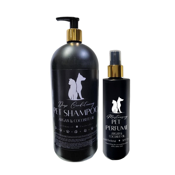 Argan &amp; Coconut Oil Pet Shampoo 1L &amp; Anti-Bacterial Pet Perfume 250mL
