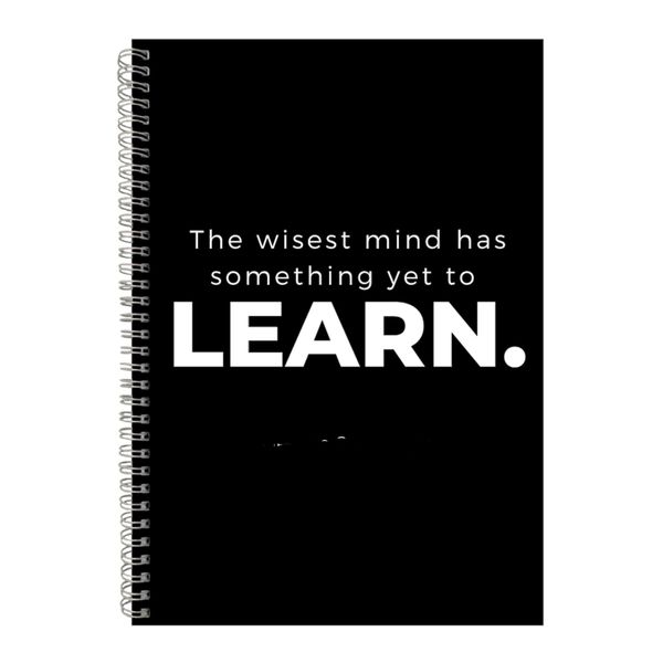 Learn A4 Notebook Spiral Lined Motivational Saying Graphic Notepad Gift 154