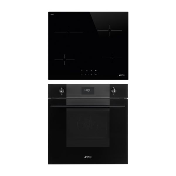 Smeg 60cm Built-in Oven and Hob SF6101TB3 &amp; Ceramic SE264TD1