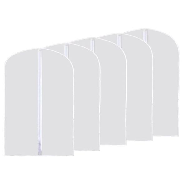 5 piece set Peva Transparent Garment Protective Covers for Suits and Coats